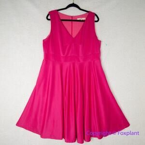 Hutch Barbiecore hot pink sleeveless fit and flare scuba dress, size‎ 1X